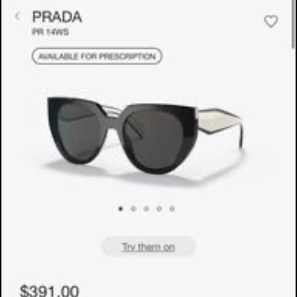 Women’s black and white Prada sunglasses